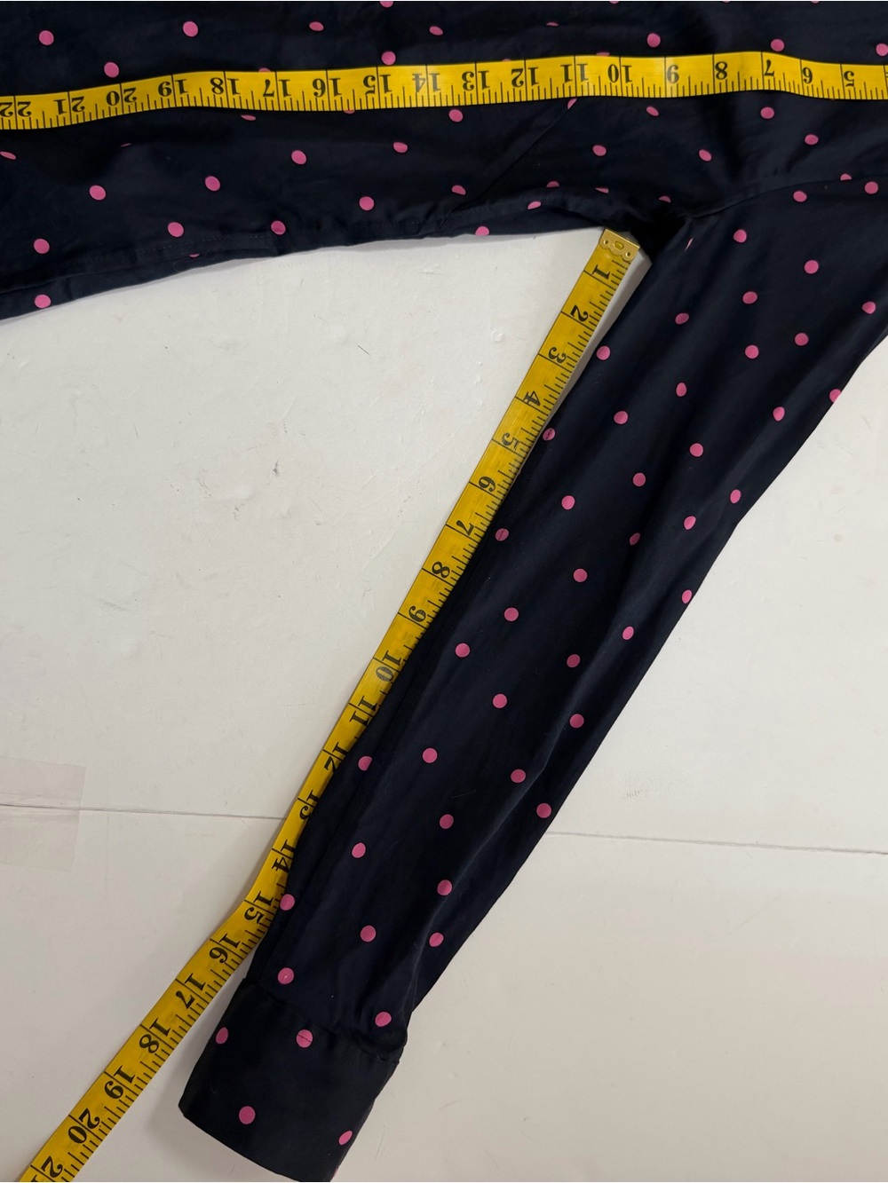 Banana Republic Factory Black Pink Polka Dot Top Size 10 Button Down Shirt - Picture 15 of 15